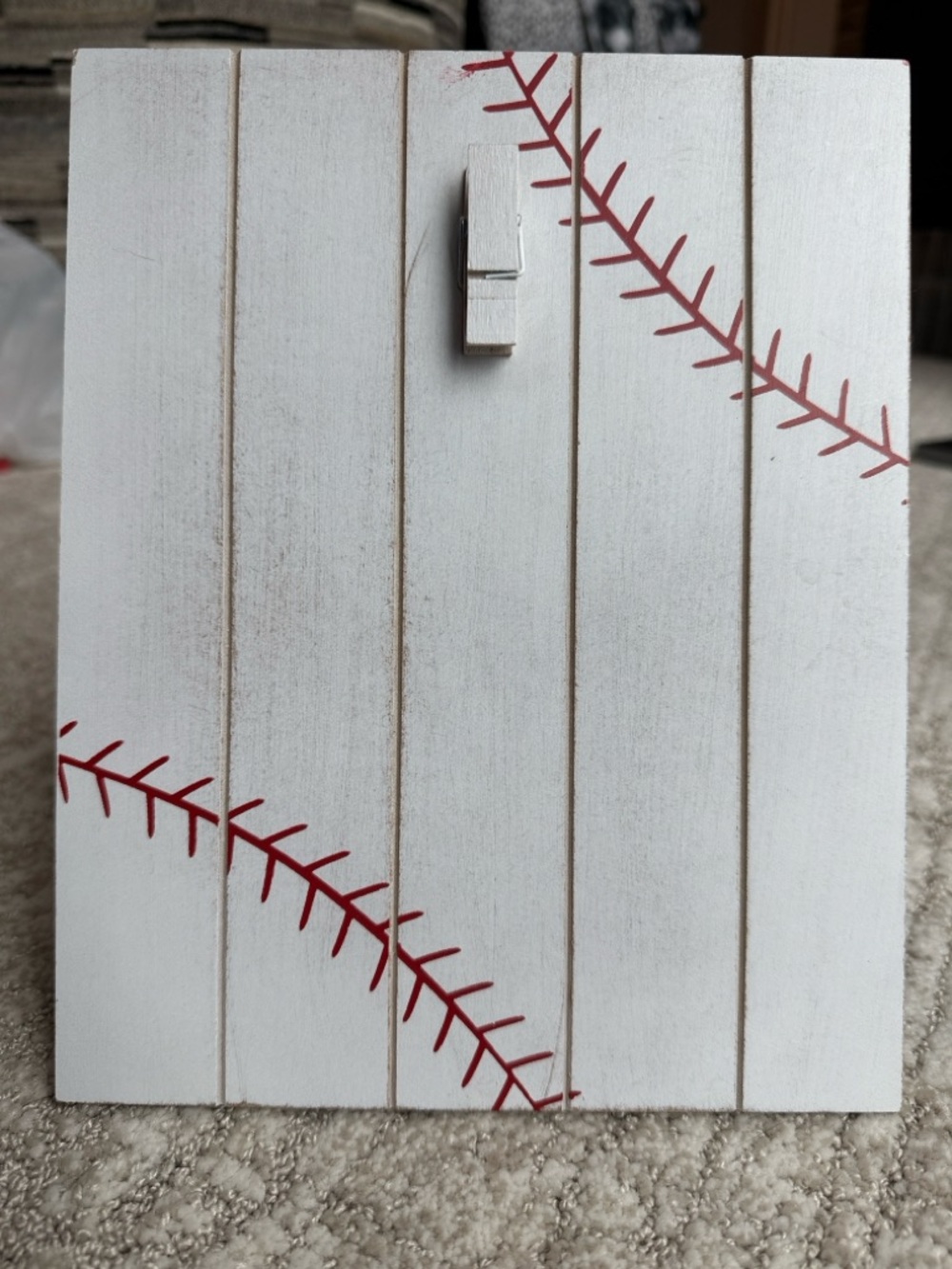 Baseball Photo Frame with Clothes Pin - Picture 1 of 4